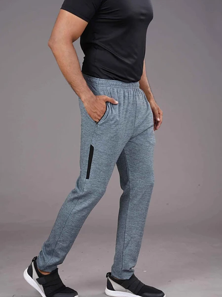 Image of Melange Lower - Airforce Blue Men's Track Pants - 4
