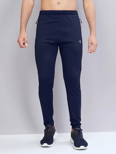 Image of Men's Solid Slim Fit Trackpants with Techno Dry - 2