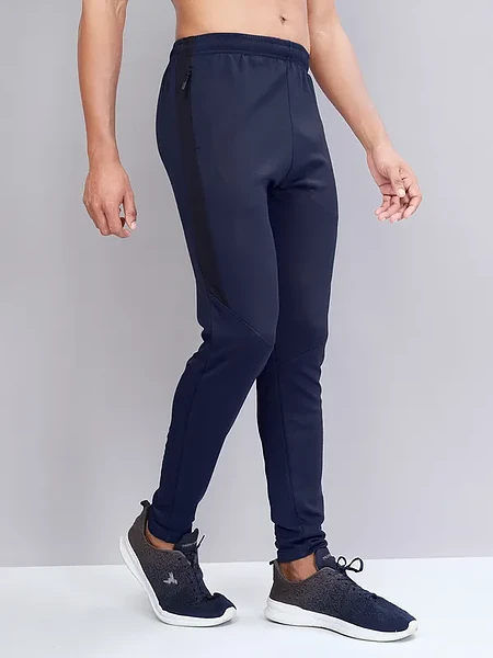 Image of Men's Solid Slim Fit Trackpants with Techno Dry - 4