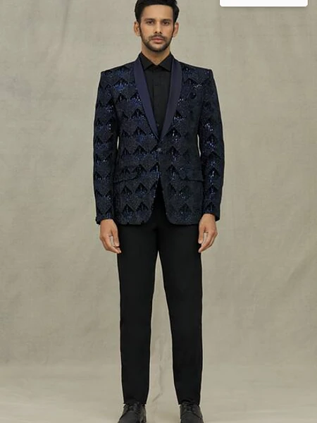 Image of Blue velvet blazer - 2