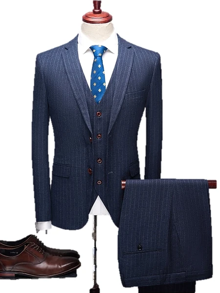 Image of Customized Wedding  Blazer  3 Piece Suit Slim Fit - 3