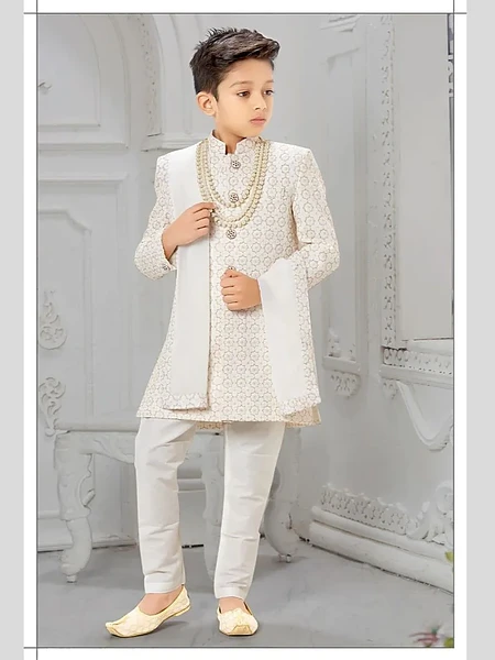 Designer Indo-Western Sherwani Set For Kids