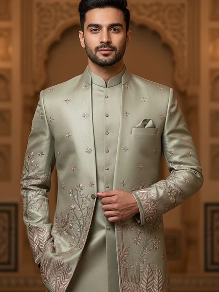 LIGHT-GREEN SHERWANI