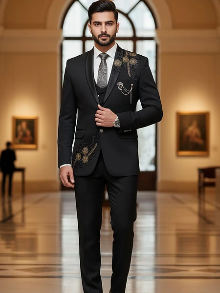 Black Luxury Designer Suit