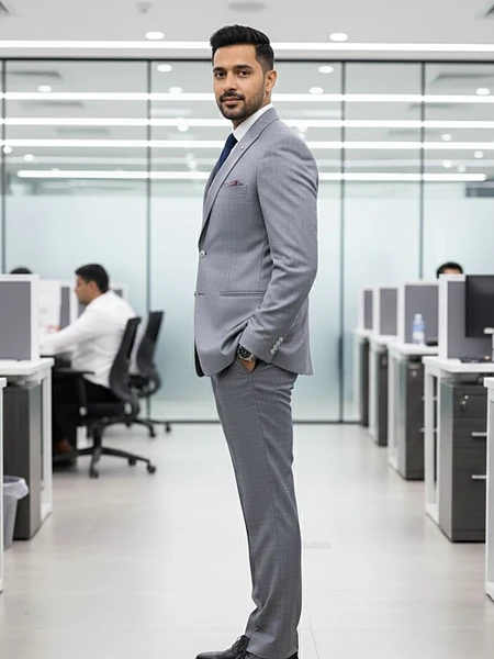 Image of Elegant Light Grey Blazer - 3