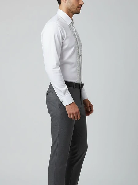 Image of White Designer Shirt - 2