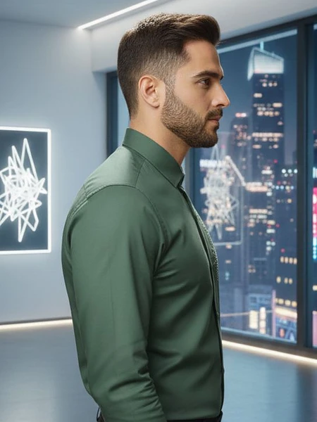 Image of Classic Green Elegant shirt - 2