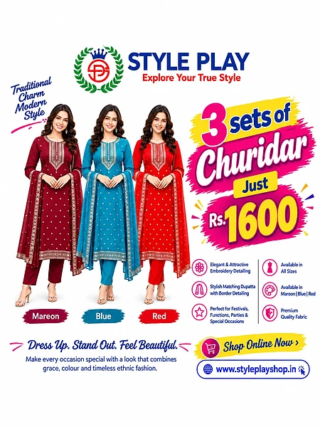 Fancy Churidar 3 Piece Set Bundle Offer
