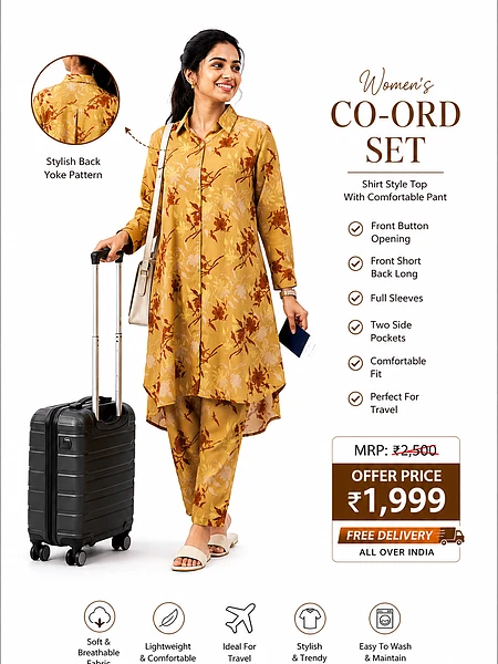 Womens Co Ord Set Dress for Travel