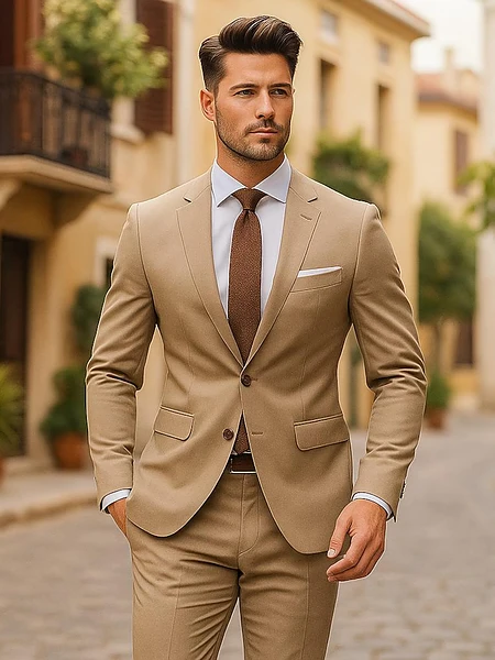 Light Brown 3-Piece Men's Suit