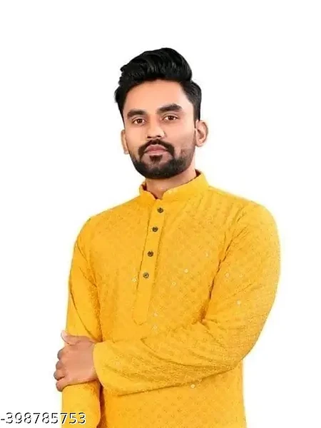 Image of CHIKANKARI MENS (ONLY KURTA) - 1