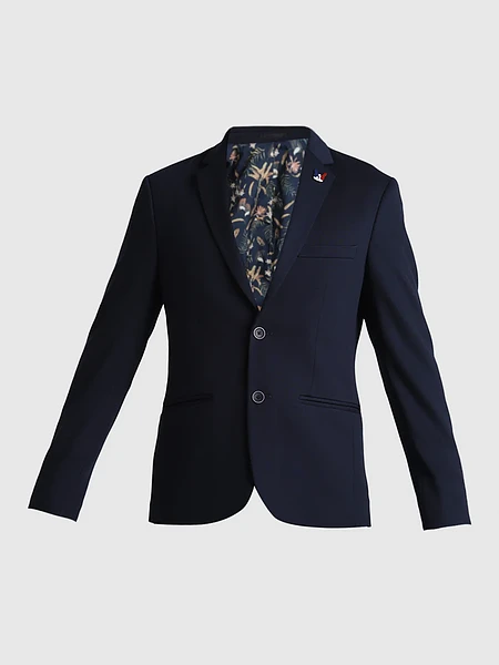 Image of Dark Blue Double Button Formal Blazer - 6
