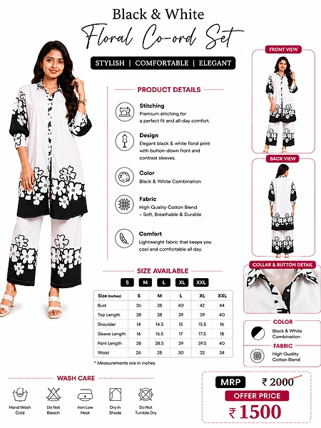 Image of Women s Premium Floral Co Ord Set 2 Pieces - 2