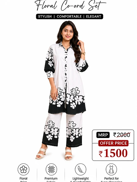Women s Premium Floral Co Ord Set 2 Pieces