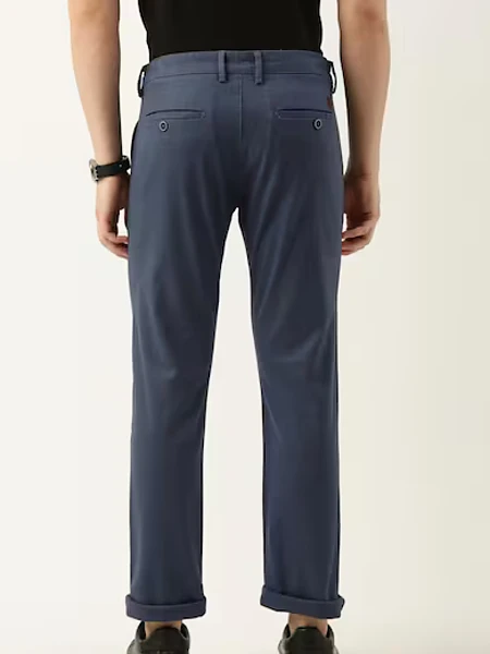 Image of Peter England All Day Chinos - Ultra Slim Fit - Navy Blue - 2