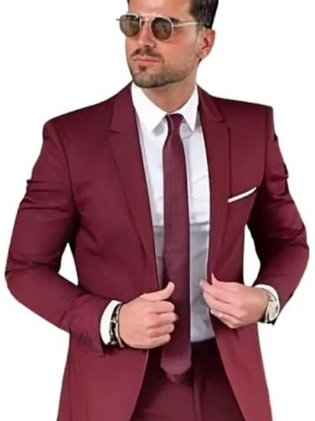 Image of Maroon Blazer for Men - 2