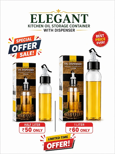 Elegant Kitchen Oil Storage Container with Dispenser